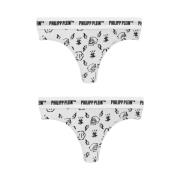 Philipp Plein Kvinna G-String Bi-Pack White, Dam