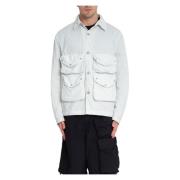 Ten C Multi Pocket Overshirt Mid Layer White, Herr