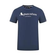 Aquascutum Bomull T-shirt med Union Jack flagga Blue, Herr