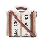 Chloé Woody Nano Tote Väska Brun Multicolor, Dam