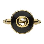 Gucci Sammanlänkad ring i gult guld, onyx och diamant Yellow, Dam