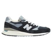 New Balance Suede Mesh Panel Sneakers Black, Herr