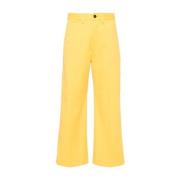 Ralph Lauren Gul Bomullsblandning Twill Byxor Yellow, Dam