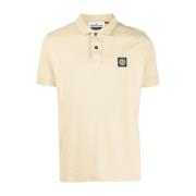 Stone Island Beige Patch Compass Polo Skjorta Beige, Herr