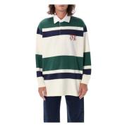 Palm Angels Monogram Rugby Polo Röd Aw23 Multicolor, Herr