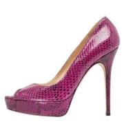 Jimmy Choo Pre-owned Pre-owned Tyg klackskor Purple, Dam