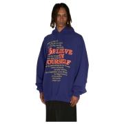 Vetements Stärkande Hoodie Blue, Herr