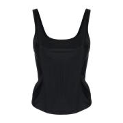 Mugler Svart Scoop Neck Ärmlös Bodice Black, Dam