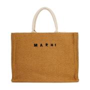 Marni Stor Raffia Toteväska Beige, Dam