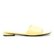 Balenciaga Citrongul Läder Slides Yellow, Dam