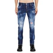 Dsquared2 Twist Jeans - Använd Tvättad Målad Sönderrevad Blue, Herr