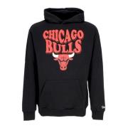 New Era NBA Script Oversize Hoodie Svart Black, Herr