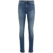 Emporio Armani Klar Blå Skinny Denim Jeans Blue, Dam