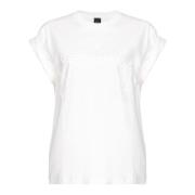 Pinko Kärleksmönster T-shirt White, Dam