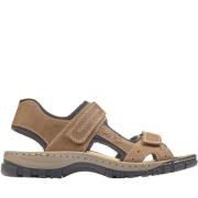 Rieker Brun Casual Öppna Platta Sandaler Brown, Herr