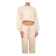 Patrizia Pepe Ivory Sweatshirt för modeframåt kvinnor Beige, Dam