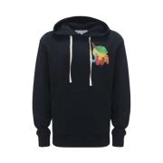 JW Anderson Citrontryck Hoodie Black, Dam