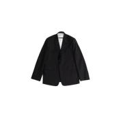 Jil Sander Svart Ull Gabardin Blazer Jacka Black, Herr