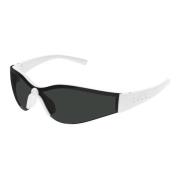 Gucci Sportiga Semi-Rimless Solglasögon Vit/Grå White, Unisex