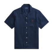 Ralph Lauren Klassisk Passform Linne Camp Skjorta Newport Navy Blue, H...