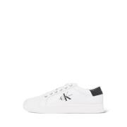 Calvin Klein Jeans Vita Läder Sneakers med Metallöglor White, Herr