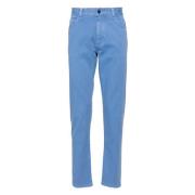 Ermenegildo Zegna Slim Fit Bomull Elastan Jeans Blue, Herr