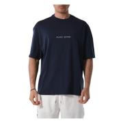 Armani Exchange Bomull T-shirt med frontlogo Blue, Herr