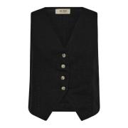 MOS Mosh Linne Väst Blazer Svart Black, Dam