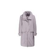 Moorer Iridescent Microfibre Parka Beige, Dam