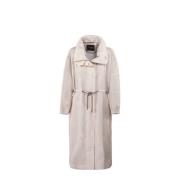 Moorer Lätt Bomull-Linne Parka Beige, Dam