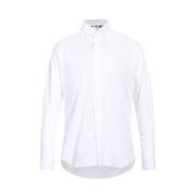 Aquascutum Vit Bomull Skjorta Regular Fit Broderad White, Herr