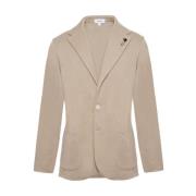 Lardini Beige Stickad Blazer Bomull Stil Beige, Herr