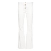 Courrèges Heritage White Bootcut Denim Byxor White, Dam