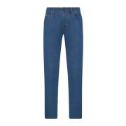 Kiton Modern Slim-Fit Denim Jeans Blue, Herr