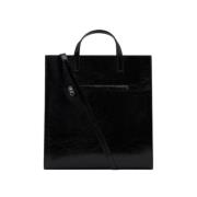 Courrèges Svart Läder Toteväska Mode Black, Dam