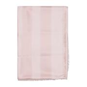 Lanvin Rosa Logotyp Tryckt Ull Siden Scarf Pink, Dam