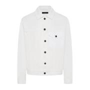 Kiton Vit Bomull Denimjacka White, Herr