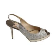 Jimmy Choo Pre-owned Pre-owned Tyg klackskor Gray, Dam