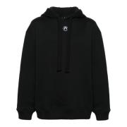 Marine Serre Svart Stickad Halvmåne Hoodie Black, Herr