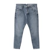 Gabba Faded Stretch Jeans Blå Tapered Ben Blue, Herr