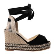 Espadrilles Svarta Sandaler Black, Dam