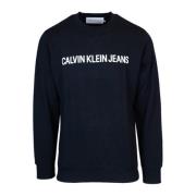 Calvin Klein Jeans Svart Print Sweatshirt Höst/Vinter Män Black, Herr