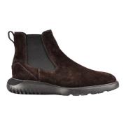 Hogan Italienska Läder Ankelboots Brown, Herr