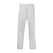 Thom Browne Randig Backstrap Byxor Grå Bomull Gray, Herr