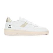 D.a.t.e. Vit Läder Sneaker med Platina Detaljer White, Dam