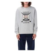 Maison Kitsuné College Fox Comfort Sweatshirt Ljusgrå Melange Gray, He...