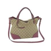 Gucci Vintage Pre-owned Canvas gucci-vskor Beige, Dam