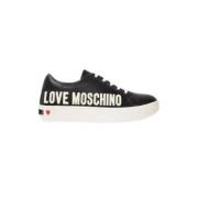 Moschino Svarta Spetsiga Platta Skor Aw20 Black, Dam