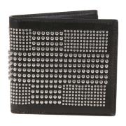 Alexander McQueen Svart Kalvskinn Plånbok med Studs Black, Herr