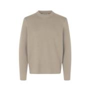 Samsøe Samsøe Räfflad Crew Neck Tröja Beige, Herr